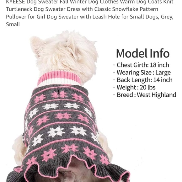 Kyeese Cozy Pink and Gray Dog Sweater - Picture 2 of 5